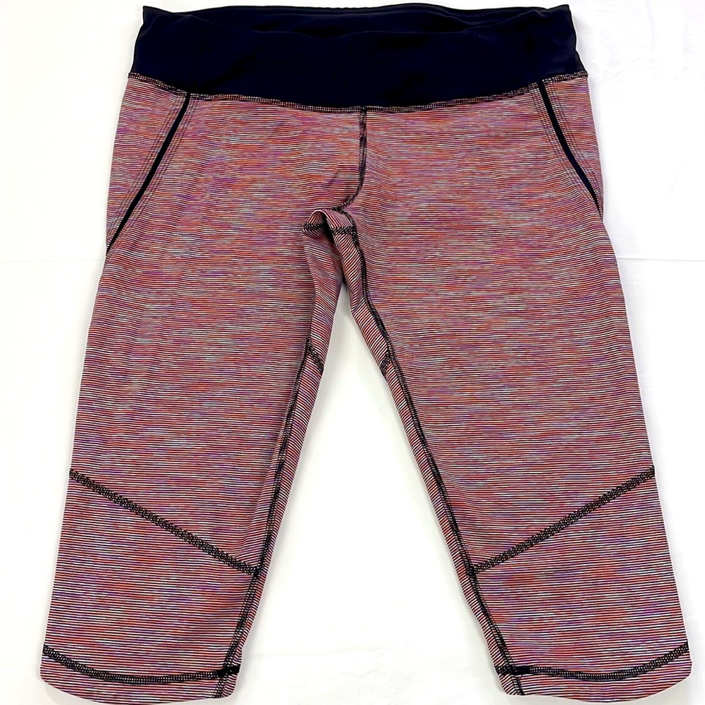 Lululemon Athletica Wunder Under Crop Color Stripe Sz10